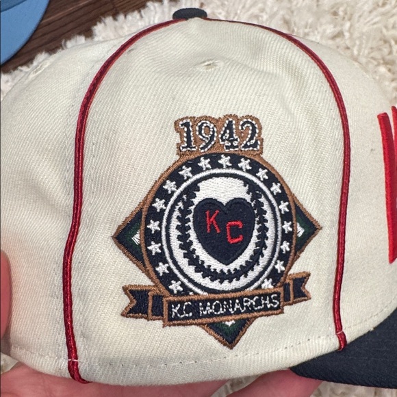 KC Embroidered Cap with Red and Navy Accents - Picture 3 of 5